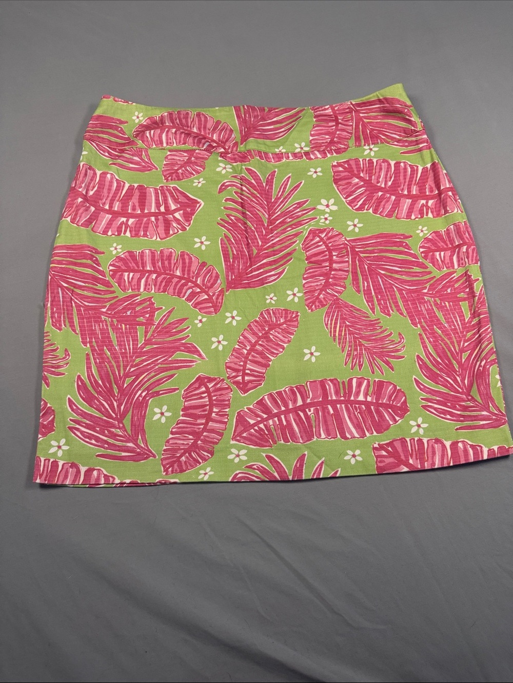 Kaeli Smith Pink Palm-Print Mini Skirt